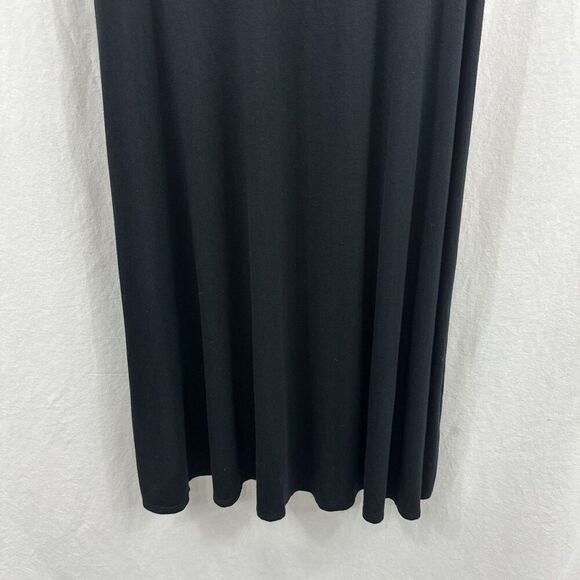 BomBom USA Lagenlook Oversized Black Midi Dress Womens Size S Cross Back Boho - Picture 5 of 11